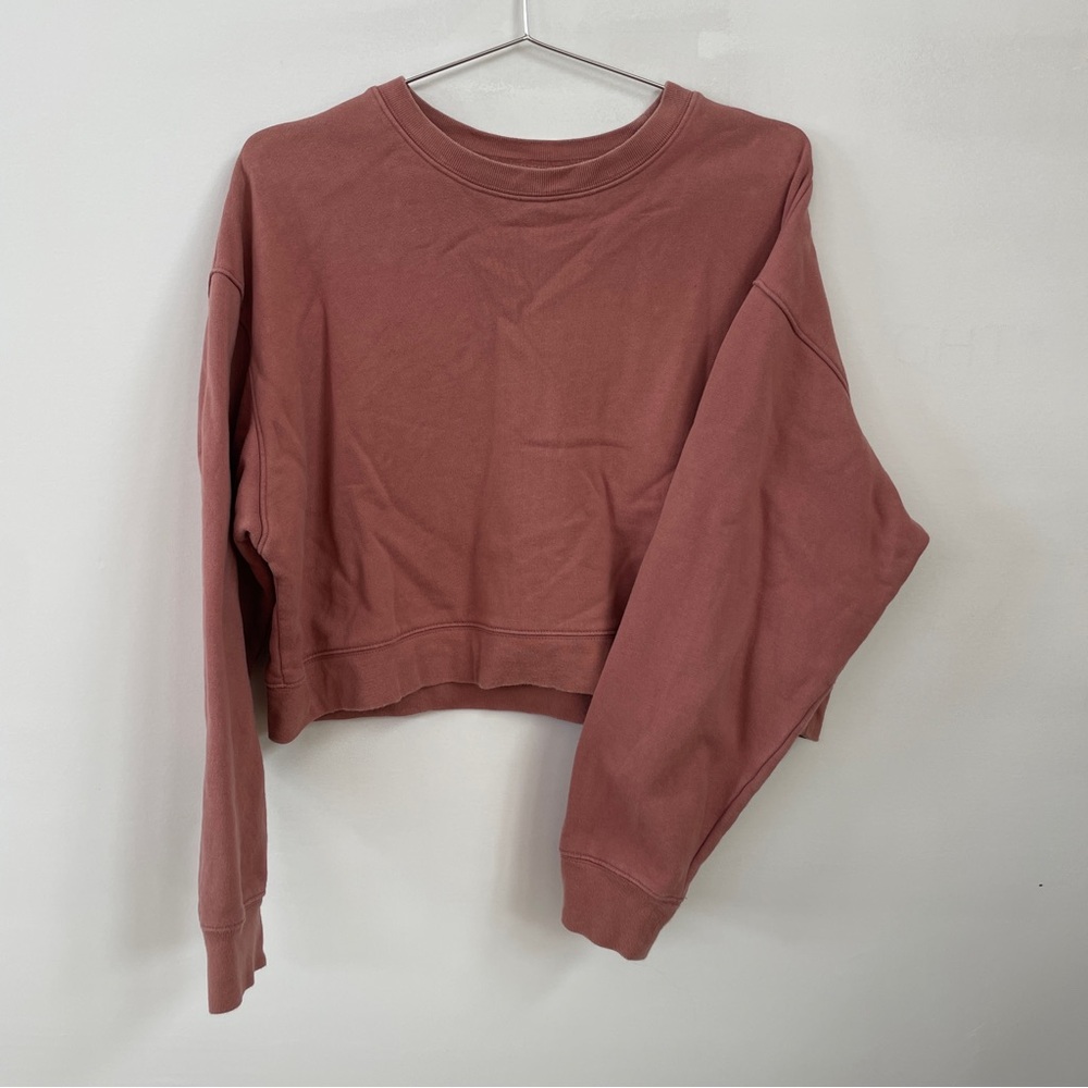 Girlfriend Collective Dusty Rose/Mauve Cropped Sweatshirt